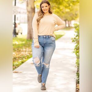 Vervet ladies Plus Size Midrise Skinny Jeans Heirloom Distressed Wash V2301-P